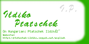 ildiko ptatschek business card